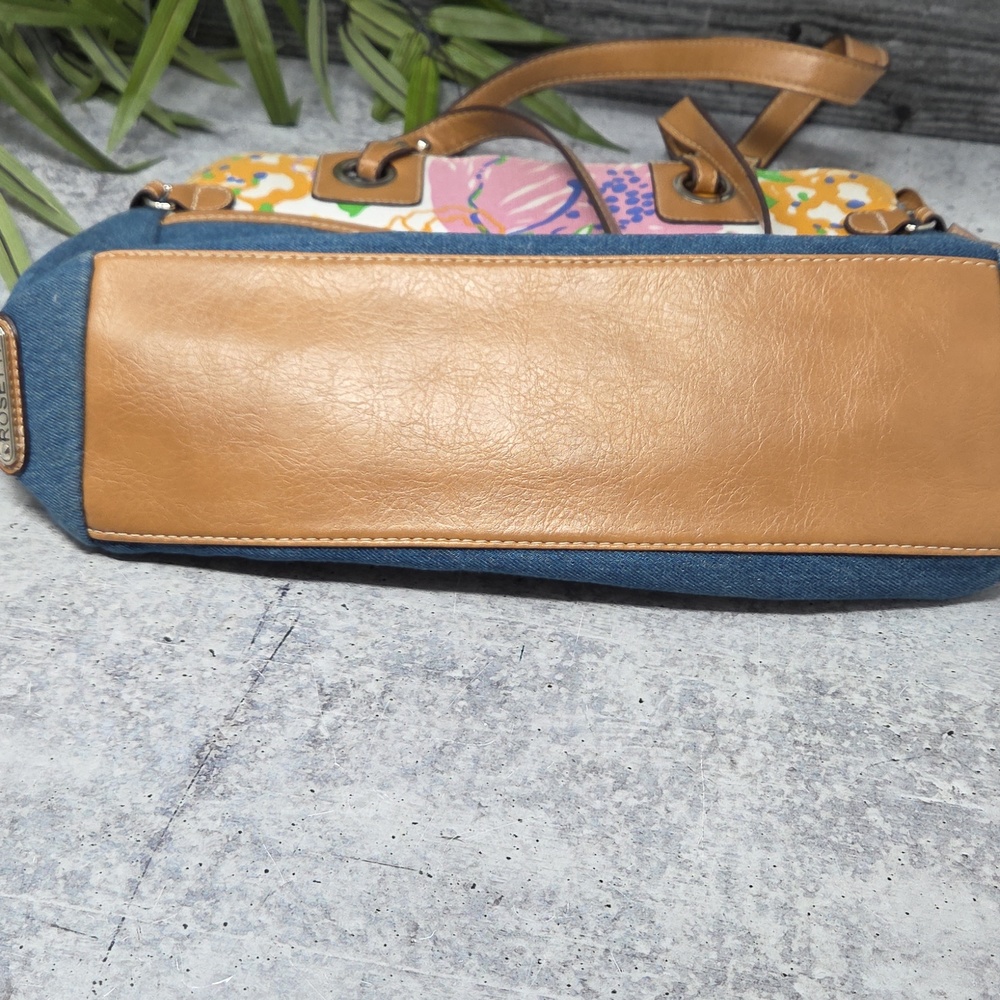 Rosetti Denim & Colorful Floral Double Strap Shoulder Bag Cottagecore Spring - Picture 7 of 8